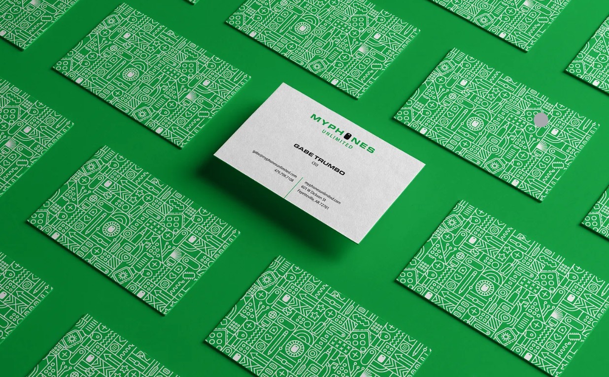 Standard business cards with matte finish on white background