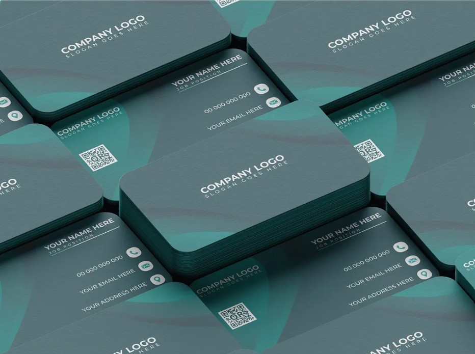 Luxury business cards with metallic finish and embossed details